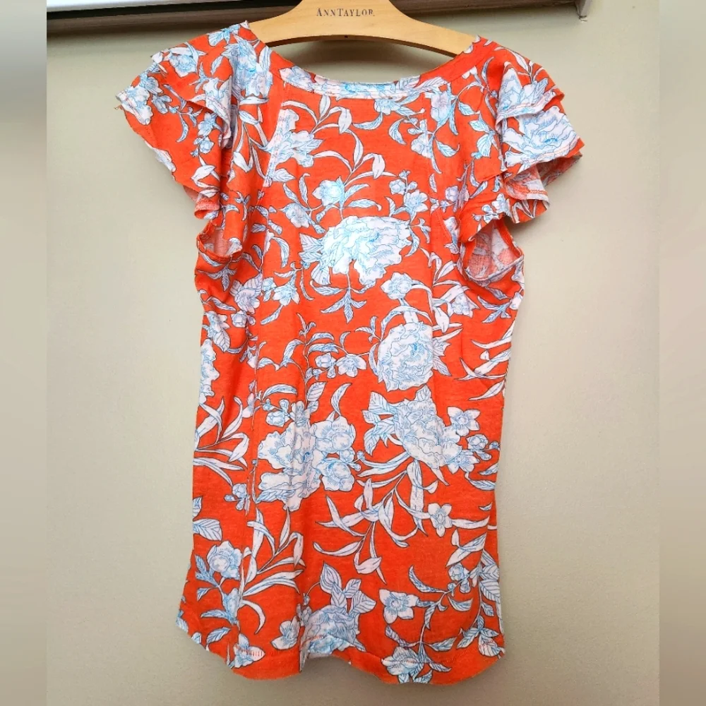 Philosophy Republic Clothing Ruffle Sleeve Tee - ORANGE - MEDIUM **NEW - Picture 2 of 10